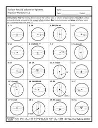 Some of the worksheets displayed are volume, spheres date period, mathvine, volume, volume of a sphere, volume of a sphere, volume, surface area and volume of spheres a. Surface Area Volume Of Spheres Worksheets By Teacher Mine Tpt