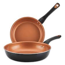 Farberware Glide Nonstick Copper Ceramic 2 Piece Skillet Set Bed Bath Beyond Fry Pan Set Skillet Sets Frying Pan