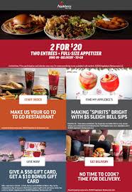 You cannot redeem promo codes on cash back gift cards. Applebees May 2021 Coupons And Promo Codes
