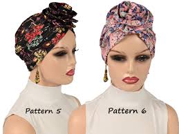 PRE-TIED FLOWER Turban, Cute Chemo Alopecia Hairloss Cap, Slip-on Cotton  Cap Gift for Her, Bald Head/cancer Hat, Pre Tied Fashion Head Wear