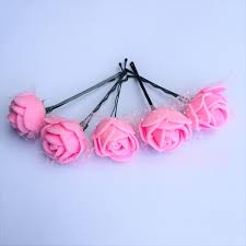 See more ideas about diy hair accessories, fabric flowers, hair bows. Artificial Flower Gajra Pink And Blue Flower Bobby Pins Rose Bridal Hair Pins Bridal Hair Clip Flower Clips Wedding Hair Accessory Flower Girl Headpiece Set Of 5 Buy Online At Best Prices
