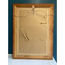 Large Mid-Century Framed Gothic Door Oil Painting by Etta Benjamin Cien