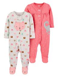 Child Of Mine By Carter S Child Of Mine By Carter S Baby Girl Interlock Sleep N Play Pajamas 2 Pack Walmart Com Carters Baby Girl Baby Pajamas Carters Baby