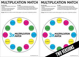 Printable Times Table Game Multiplication Peg Match 1x 12x Tables Times Tables Multiplication Table Games