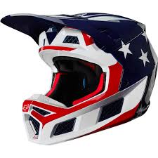 Fox Racing V3 Prey Helmet Color Whiteredblue Size S