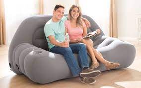 advantages and disadvantages of the intex inflatable loveseat that s as big as a sofa plus how to clean it inflatable furniture love seat inflatable couch
