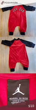 Jordan Velour One Piece Newborn Jumpsuit One Piece Velour Jordan Ones