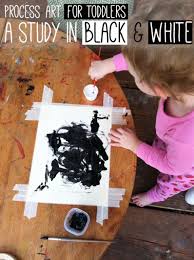Process Art For Toddlers Experimenting With Black And White Art Activities For Toddlers Toddler Art Toddler Painting