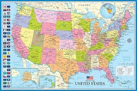 There are 50 states and the district of columbia. Map Of The United States With State Flags Prints Allposters Com