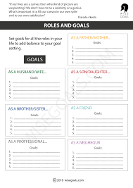 You Have So Many Roles In Life Perhaps You Are A Worker A Neighbour A Father A Son A Brother Goal Setting Worksheet Personal Goal Setting Goals Worksheet
