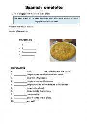 Mushroom and mixed herb omelette. Spanish Omelette Recipe Esl Worksheet By Rosica