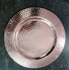 Thessaly charger plates cast a warm intimate glow or dazzling shine. Silver Hammered Copper Charger Plate Thickness 1 3 Mm Rs 299 Piece Id 9034686530