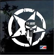 Us Army Punisher Skull Star Military Window Decal Stickers Military Stickers Us Army Logo Punisher Skull