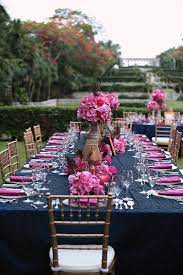 Bahamas Wedding By Kristin Vining Part Ii Wedding Table Fuchsia Wedding Gold Wedding Inspiration