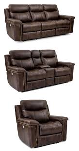 The Striking Versatile Look Of The Phoenix Leather Power Reclining Sofa Will Brin Leather Living Room Furniture Living Room Leather Reclining Sofa Living Room