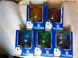 doraemon crystal piggy bank 5 color set image 1