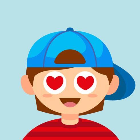 Boy with heart eyes 272183 Vector Art at Vecteezy