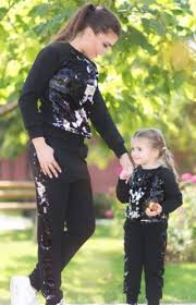 Trening Mama Fiica Din Bumbac Cu Paiete Clothes 2019 Fashion Girl