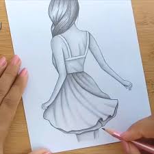All the best easy drawing ideas for girls 39+ collected on this page. How To Draw A Girl With Back Side Pencil Sketch Tutorial Easy Step By Step The Effec Art Drawings Simple Art Drawings Sketches Creative Easy Drawings Sketches