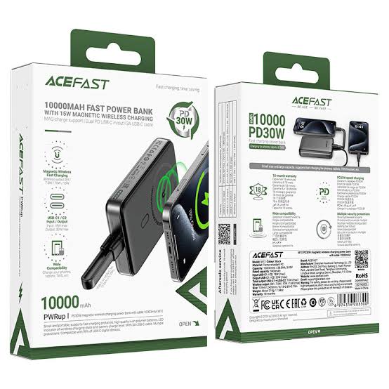 Magnetic Fast Wireless Charge Power Bank M10 PD30W 10000mAh I ACEFAST - High End Accessories