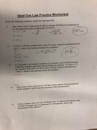 To the number of molecules we. Ideal Gas Law Worksheet Answers