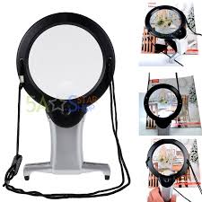 Giant Large Hands Free Magnifying Glass With Light Led Magnifier For Reading Us Ebay