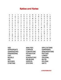 Ratios And Rates Word Search 27 Math Terms To Find In This Word Search Puzzle Your Students Will Reinforce And Le Math Words Math Word Search Vector Words
