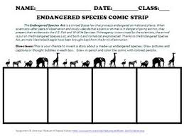Endangered Species Comic Endangered Species Activities Endangered Species Endangered