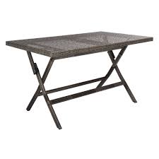 Slatted metal tabletop enhances your patio decor. Safavieh Outdoor Akita Folding Table With Umbrella Hole 54 6 X 31 2 X 28 08 Overstock 30526891