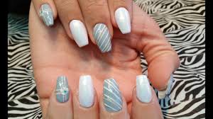 Sparkly nail designs will suit any formal or informal event. Acrylic Infill L Grey White Winter Christmas Snowflake L Nail Design Youtube