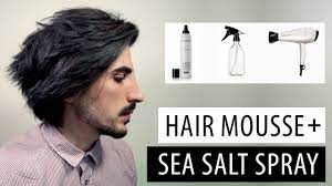 Mousse is designed to add light hold, body and shine to your hair. Men S Hair Tutorial Messy Hairstyle With Hair Mousse And Sea Salt Spray Youtube