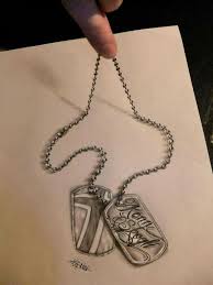 3d Drawing I Like How The Artist Made The Dog Tags Look As Though They Were Coming Off The Page 3d Pencil Drawings Wonder Art Drawings Photography