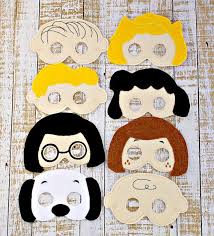 Peanuts Inspired Masks Peanuts Halloween Costume Childrens Mask Felt Mask School Play Dressup Theat Felt Mask Peanuts Halloween Costume Peanuts Halloween