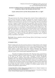 Malaysia's foreign policy the overarching thrust of its foreign policy has been to safeguard malaysia's sovereignty and national interests as well. Russia S Foreign Policy Towards Crimean Separatism Its Learning From Georgia Russo War Mjir Malaysian Journal Of International Relations
