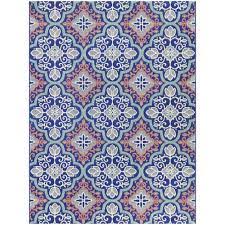 But navy has become a staple in modern interiors, and this pairing is no longer just for beachy homes. Hampton Bay Star Moroccan Navy Coral 5 Ft X 7 Ft Floral Indoor Outdoor Area Rug 3004080 The Home Depot