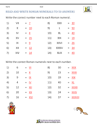 Math pdf roman numbers 1 to 1000. Roman Numerals Worksheet