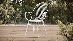 Scroll White Metal Outdoor Dining Chair Reviews Crate And Barrel Outdoor Dining Chairs Bistro Table Outdoor Dining Chairs