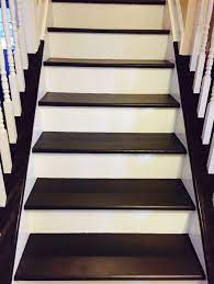 Brush bristles can get mixed in with the paint and create an unsightly bump on your surface. Painted Our Wood Steps Using Sherwin Williams Floor Paint On Treads And White Trim Paint On Risers Wood Steps Basement Remodel Diy Painted Wood Stairs