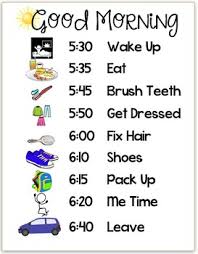Good Morning Routine Chart Schedule Editable