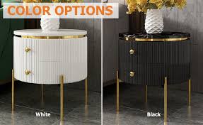 Shop for espresso end table at bed bath & beyond. Modern Round End Table With Storage White Faux Marble Side Table Gold Legs In 2021 Round Side Table Living Room Marble Side Tables End Tables With Storage