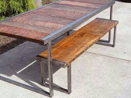 Outdoor Square Table And Bench Google Search Industrial Dining Table Dining Table Steel Furniture