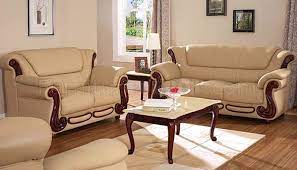 Shop modern leather sofas, chairs, ottomans and more. Beige Color Leather Sofa Loveseat Elegant Living Room Set