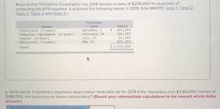 Solved Assume That Timberline Corporation Has 2018 Taxabl Chegg Com