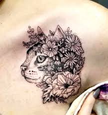 The cat tattoo is how the owner. Floral Cat Done By Josh At Ink Rush Carrollton Ga Tattoos