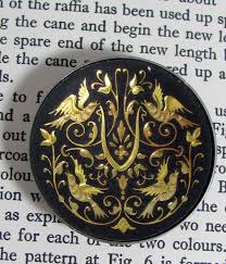 Black And Gold Jewelry From Spain Spanish Damascene Dish Vintage Toledo Spain Gold On Steel Renaissance Engraved Bird Pattern Miniature Damascene D Bird Patterns Sketches Of Spain Toledo Spain