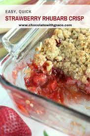 Strawberry Rhubarb Crisp Chocolate With Grace Recipe Rhubarb Recipes Crisp Rhubarb Desserts Recipes Strawberry Rhubarb Crisp