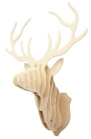 3d Wooden Deer Head Diy Animal Templates Wooden Puzzles Deer