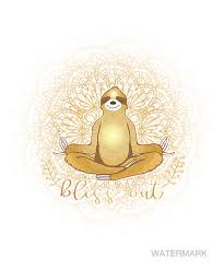 Meditating Golden Sloth Mandala Bliss Out Sloth Art Sloth Sloth Drawing