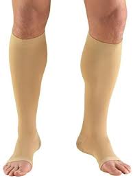 Truform 20 30 Mmhg Compression Stocking For Men And Women Knee High Length Open Toe Beige Medium Amazon Sg Health Personal Care