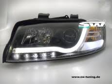 sw ltube headlights audi a4 b6 8e 01 04 led lighttube black tuning online kaufen